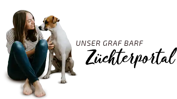 Graf Barf Züchterportal Frau streichelt Hund Unser Graf Barf Züchterportal