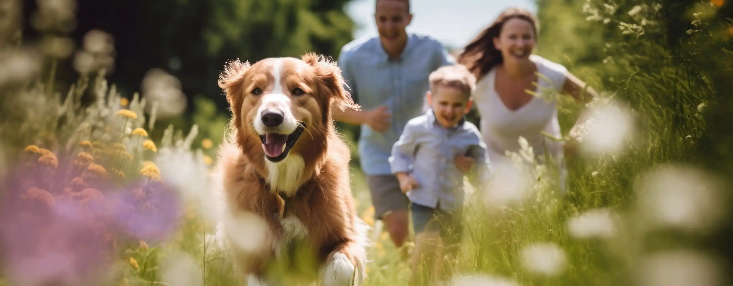 Familienmitglied Hund Hund mit Familie in Natur