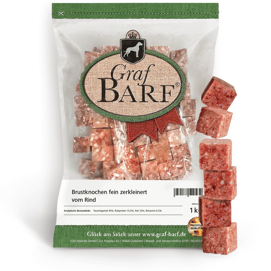Graf Barf Brustknochen fein zerkleinert vom Rind Graf Barf Brustknochen fein zerkleinert vom Rind