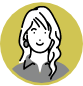 Graf Barf Frau Icon auf gelben Kreis