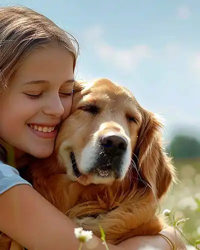 Der Hund als Freund Mädchen mit Hund